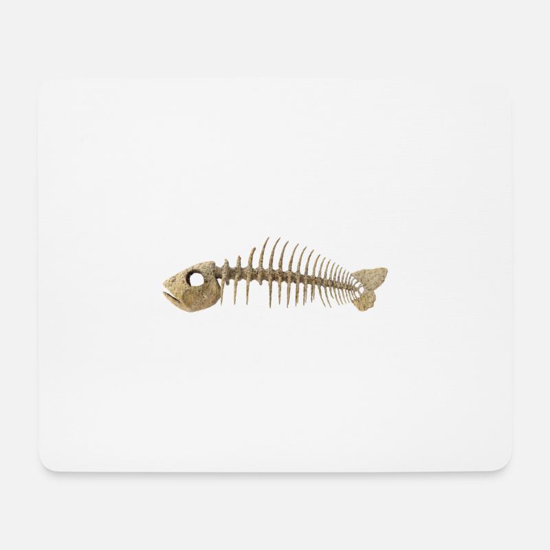 Fisch Gräten - Fish Skeleton Fish bone - Mousepad (Querformat) - Weiß