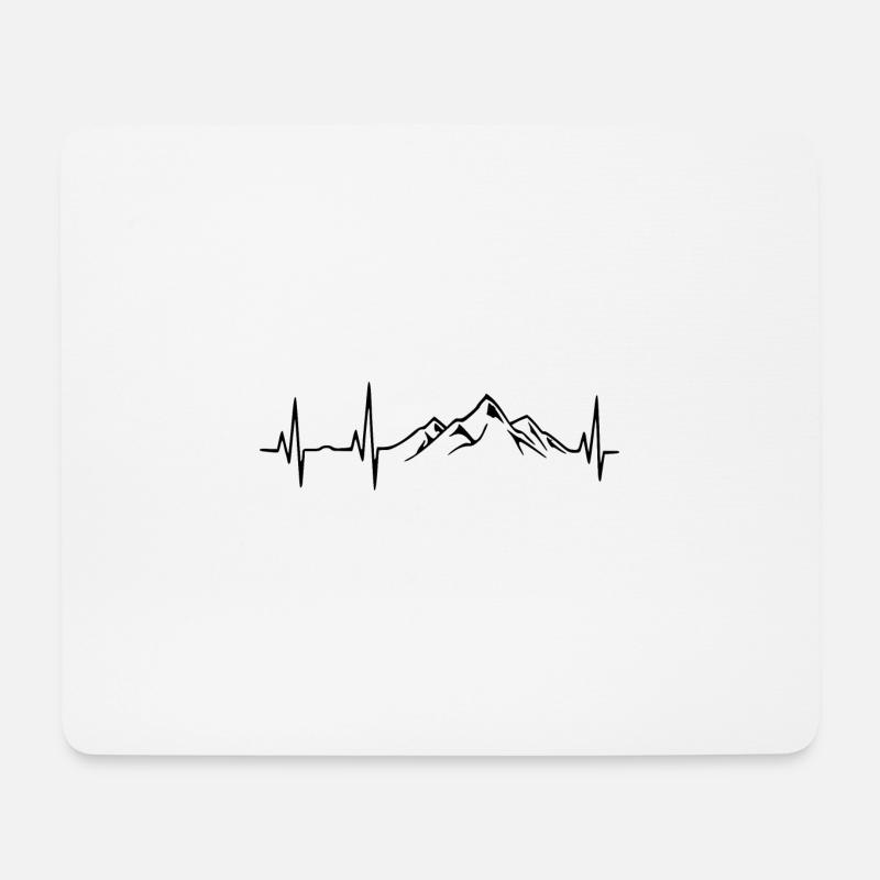 Mountain Heartbeat - Mousepad (Querformat) - Weiß