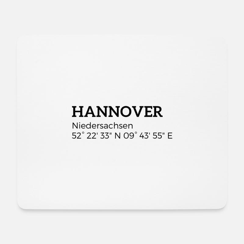 Hannover Niedersachsen Koordinaten - Mousepad (Querformat) - Weiß