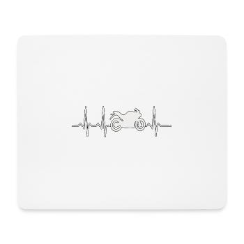 Battement de cœur de moto – Ligne d’impulsion ECG - Tapis de souris (format paysage) - blanc - Devant