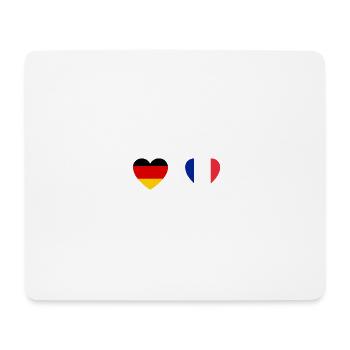 Franzose Deutscher Herzschlag Frankreich Deutschla - Mousepad (Querformat) - Weiß - Vorne