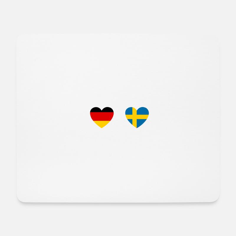 Schwede Deutscher Schweden Herzschlag Geschenk - Mousepad (Querformat) - Weiß