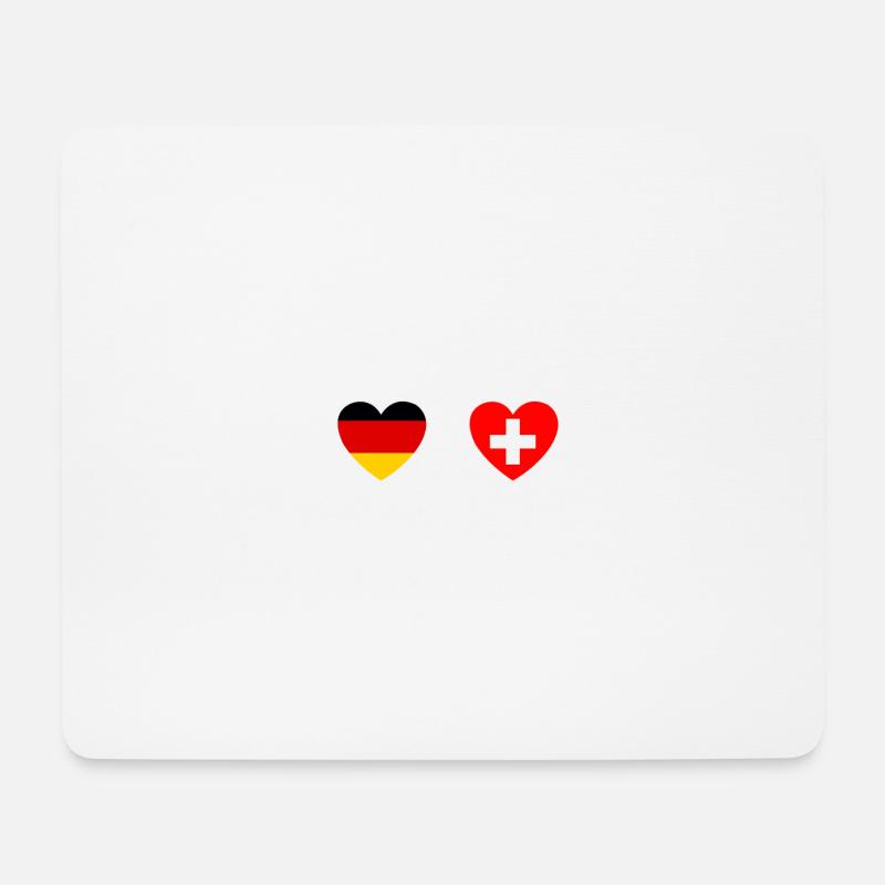 Deutschland Schweiz Schweizer Herzschlag - Mousepad (Querformat) - Weiß