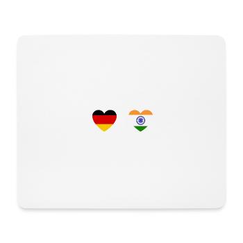 Deutschland Indien Herzschlag Indische Flagge Inde - Mousepad (Querformat) - Weiß - Vorne
