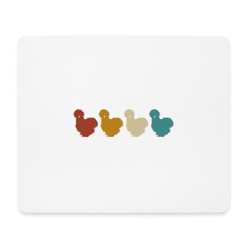 Poulets de soie Silkie Poulets - Tapis de souris (format paysage) - blanc - Devant