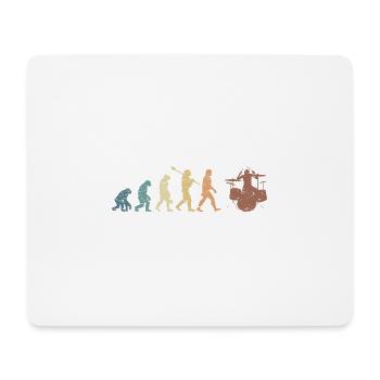 Evolution de l’homme Drums Band Retro Vintage Drummer - Tapis de souris (format paysage) - blanc - Devant
