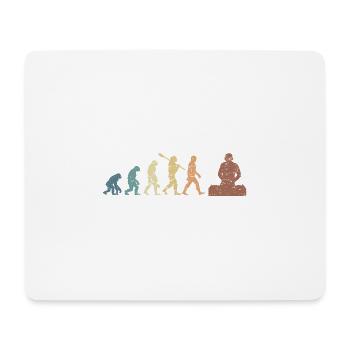 Evolution de l’homme DJ Techno Vinyl Retro Vintage - Tapis de souris (format paysage) - blanc - Devant