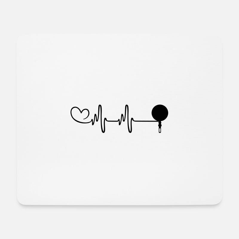 Pfanne Küche Herzschlag - Mousepad (Querformat) - Weiß