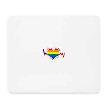 LGBT Heartbeat Gay Pride - Tapis de souris (format paysage) - blanc - Devant