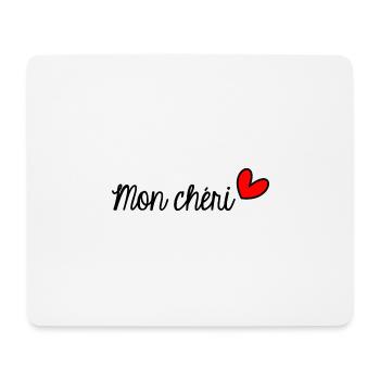 MON CHERI. CHERI. LOVE. JUST MARRIED. JE T'AIME - Tapis de souris (format paysage) - blanc - Devant