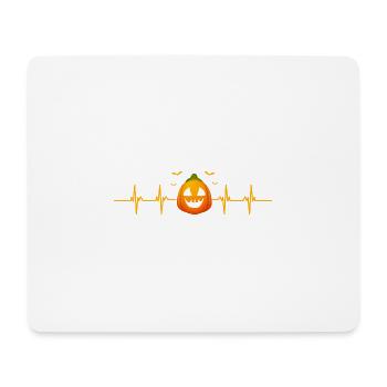 Cool Pumpkin Heartbeat Halloween Designs - Mousepad (Querformat) - Weiß - Vorne