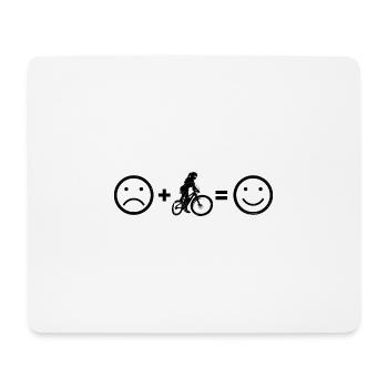 MTB Radfahren Damen Mountainbike Herren Mountainbi - Mousepad (Querformat) - Weiß - Vorne