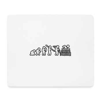 Evolution Natation Blanc Grunge - Tapis de souris (format paysage) - blanc - Devant