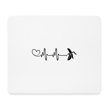 Banane Puls Herz - Mousepad (Querformat) - Weiß - Vorne