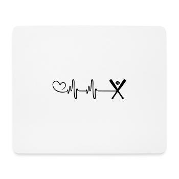 Baseball Puls Herz - Mousepad (Querformat) - Weiß - Vorne