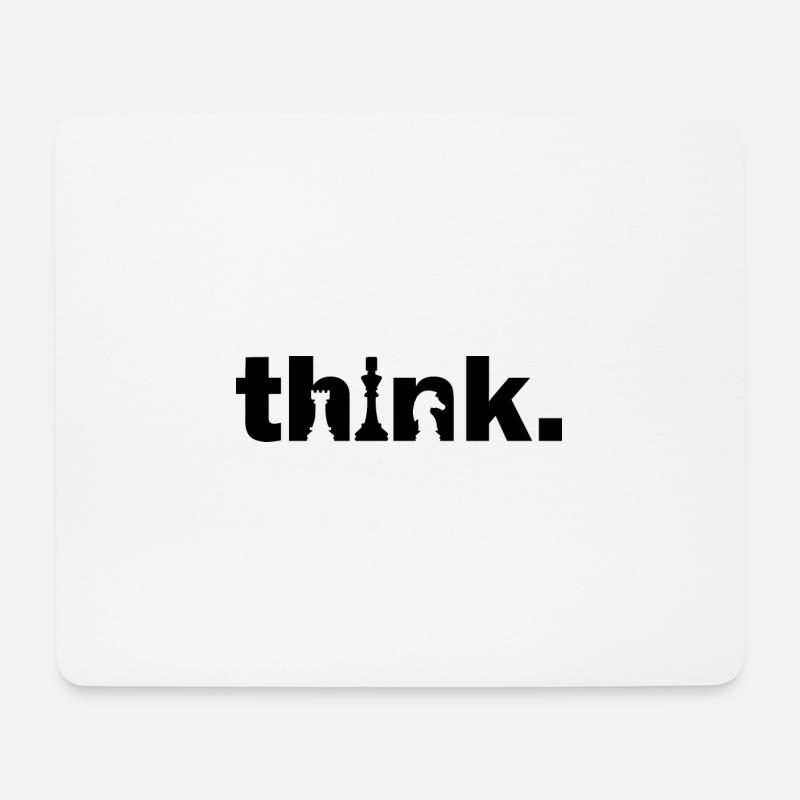 Think Schach Denksport Schachmeister Geschenk - Mousepad (Querformat) - Weiß