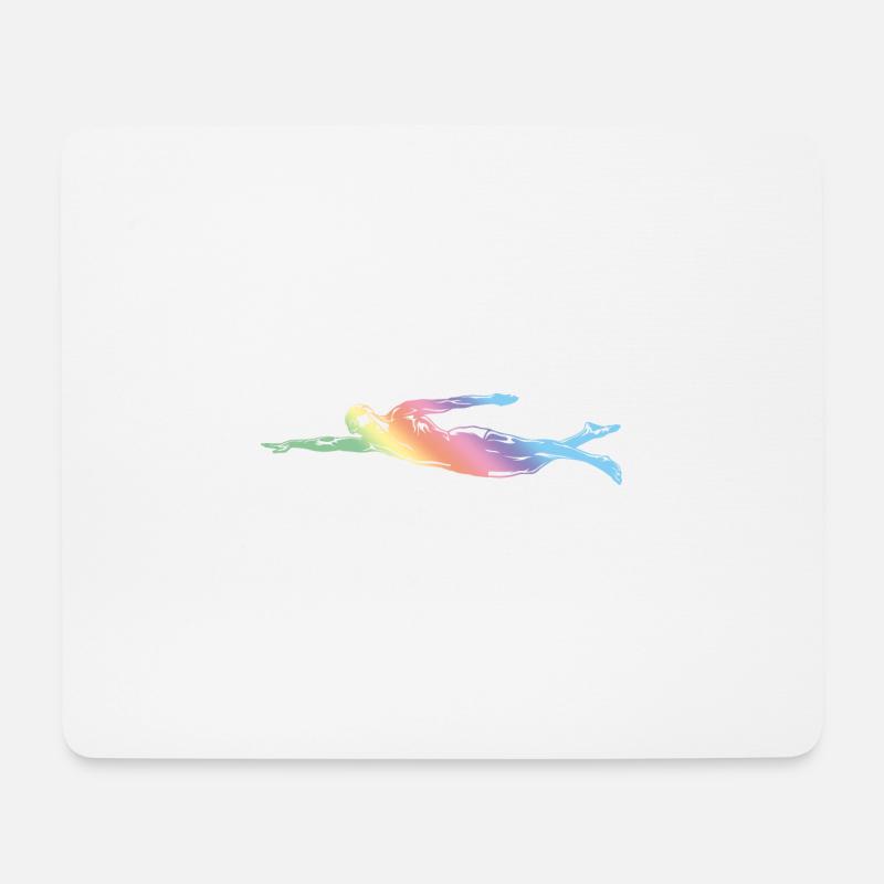 Schwimmen Silhouette - Mousepad (Querformat) - Weiß