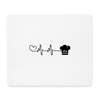 Kochmütze Puls Herzschlag - Mousepad (Querformat) - Weiß - Vorne