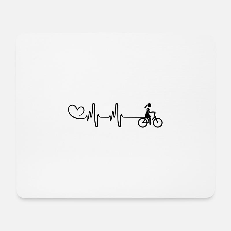 Fahrrad Herzschlag - Mousepad (Querformat) - Weiß