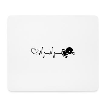 Icône du football Pulse Heartbeat - Tapis de souris (format paysage) - blanc - Devant