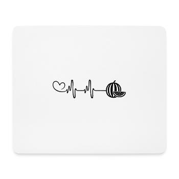 Melone Puls Herz - Mousepad (Querformat) - Weiß - Vorne