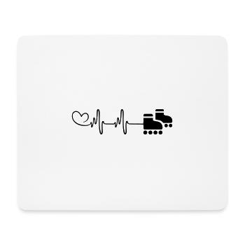 Inline skates pulse heartbeat - Mouse Pad (horizontal) - white - Front