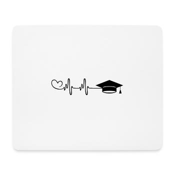 Casquette d’étudiant Pulse Heart - Tapis de souris (format paysage) - blanc - Devant