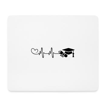 Casquette d’étudiant Pulse Heart - Tapis de souris (format paysage) - blanc - Devant