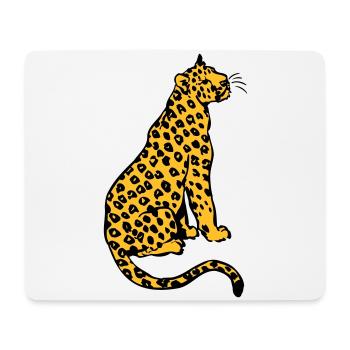 Sitzende Leopard von Cheerful Madness!! - Mousepad (Querformat) - Weiß - Vorne