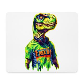 DJ T-Rex 🎧 - Tapis de souris (format paysage) - blanc - Devant