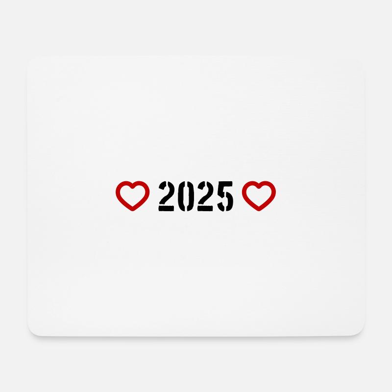2025 Herz - Mousepad (Querformat) - Weiß