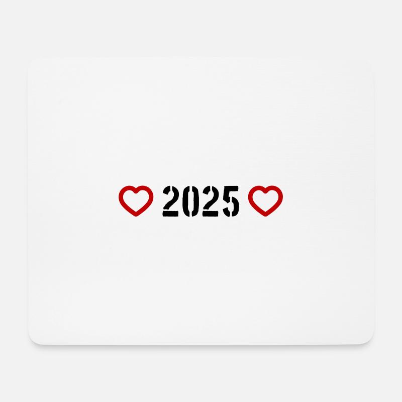 2025 Herz - Mousepad (Querformat) - Weiß