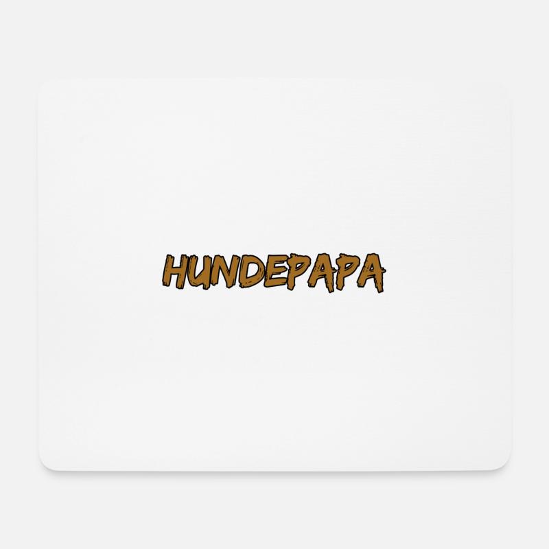 Hundepapa Brush Design Hundeliebhaber - Mousepad (Querformat) - Weiß