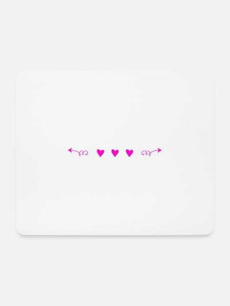 herz strich - Mousepad (Querformat) - Weiß