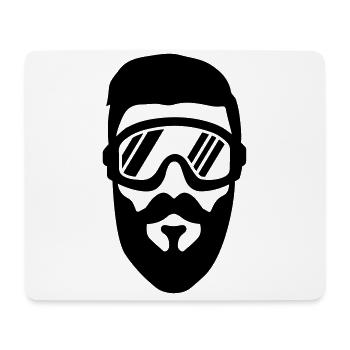 skibrille bart - Mousepad (Querformat) - Weiß - Vorne