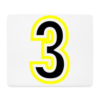 3 Zahl College - Mousepad (Querformat) - Weiß - Vorne
