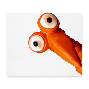 Lustiger oranger Vogel mit großen Augen - Mousepad (Querformat) - Weiß - Vorne