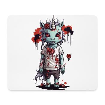 Zombie Einhorn Halloween Horror Design - Mousepad (Querformat) - Weiß - Vorne