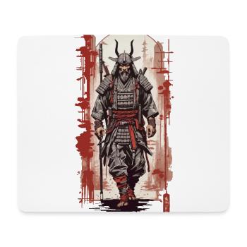 Samurai Krieger Vintage Japan Farbholzschnitt Stil - Mousepad (Querformat) - Weiß - Vorne