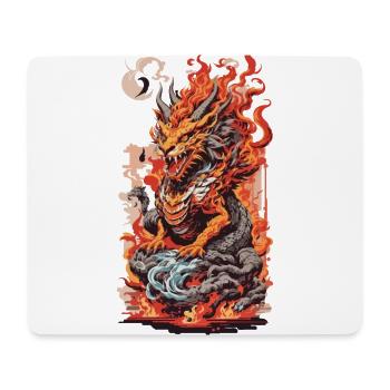 Asiatischer Drache Ukiyo-E Kunststil Ästethik - Mousepad (Querformat) - Weiß - Vorne