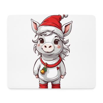 Conception de Noël de chevaux mignons de poney d’hiver - Tapis de souris (format paysage) - blanc - Devant