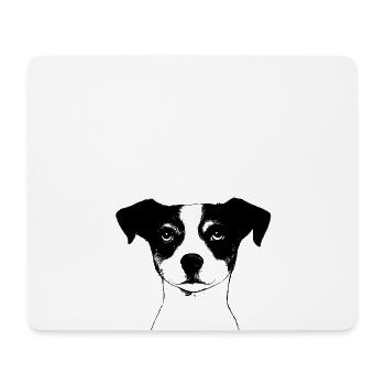 Jack Russel Terrier minimalistisch - Mousepad (Querformat) - Weiß - Vorne