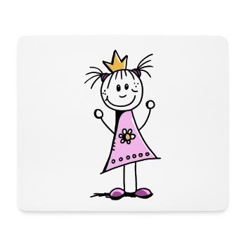 princesse drôle avec une couronne et robe rose - Tapis de souris (format paysage) - blanc - Devant