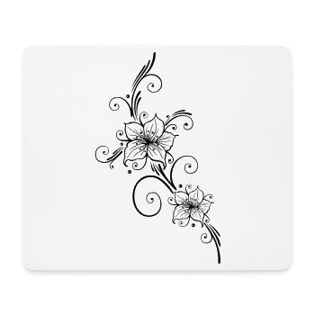 Lilies with floral filigree ornament - Mouse Pad (horizontal) - white - Front