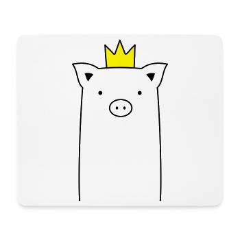 Schwein mit Krone Schweinchen Ferkel Sau Geschenk - Mousepad (Querformat) - Weiß - Vorne
