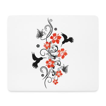 Kolibris Hibiskus Hibiskusblüten Hawaii Aloha - Mousepad (Querformat) - Weiß - Vorne