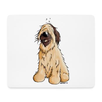 Briard - Hütehund - Hund - Cartoon - Mousepad (Querformat) - Weiß - Vorne