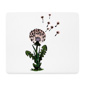 Löwenzahn Träumerische Blüten - Mousepad (Querformat) - Weiß - Vorne