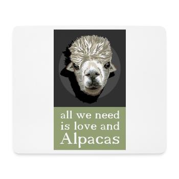 lustig Alpaka Lama Sprüche Comic Cartoon Symbol - Mousepad (Querformat) - Weiß - Vorne