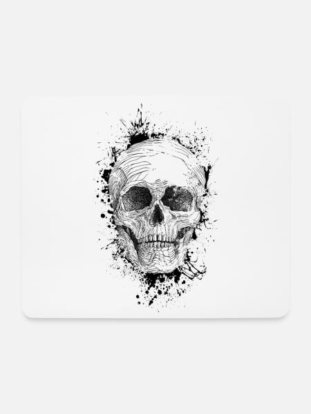 Schädel - Mousepad (Querformat) - Weiß
